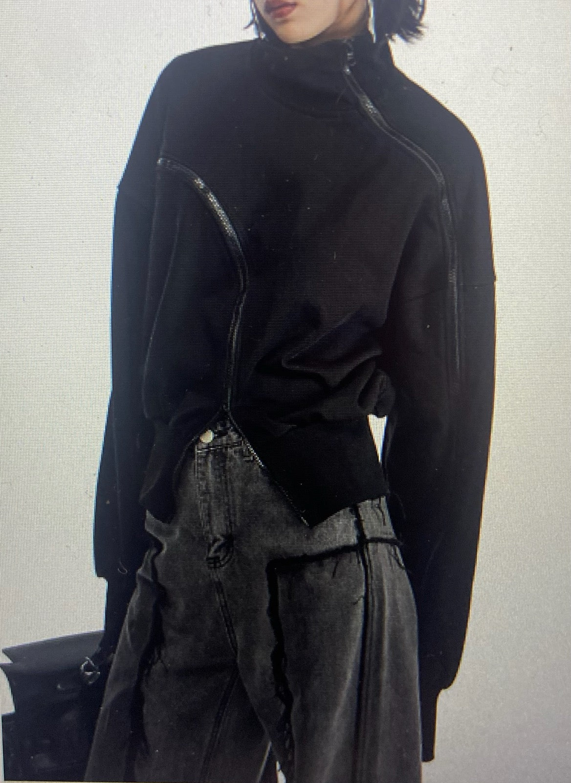 Solid Patchwork Zipper Streetwear
