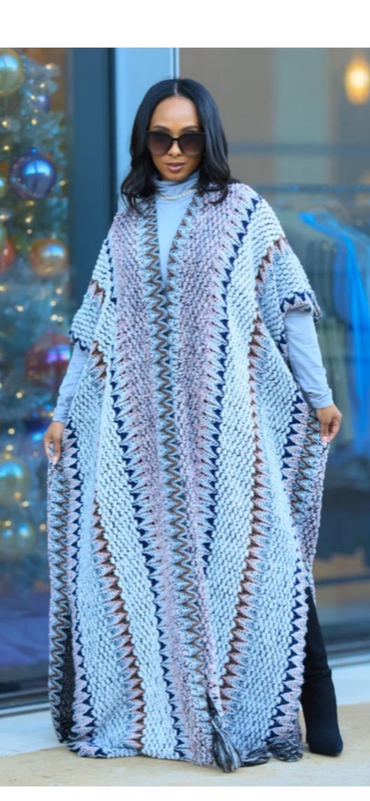 Kimono Autumn Fun Colors Fringe Oversize Cardigan