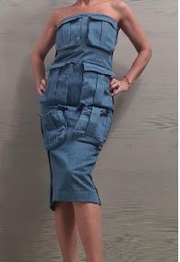 Denim Stripless Dress