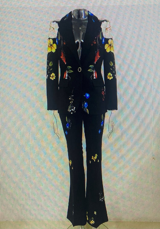 BLOOM FLOWERS 2PC SUIT